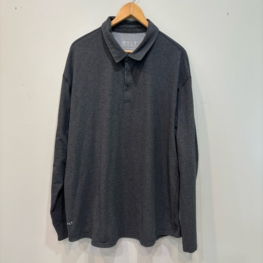 BYLT Drop Cut Polo Lux Long Sleeve Shirt Men’s Size XXL